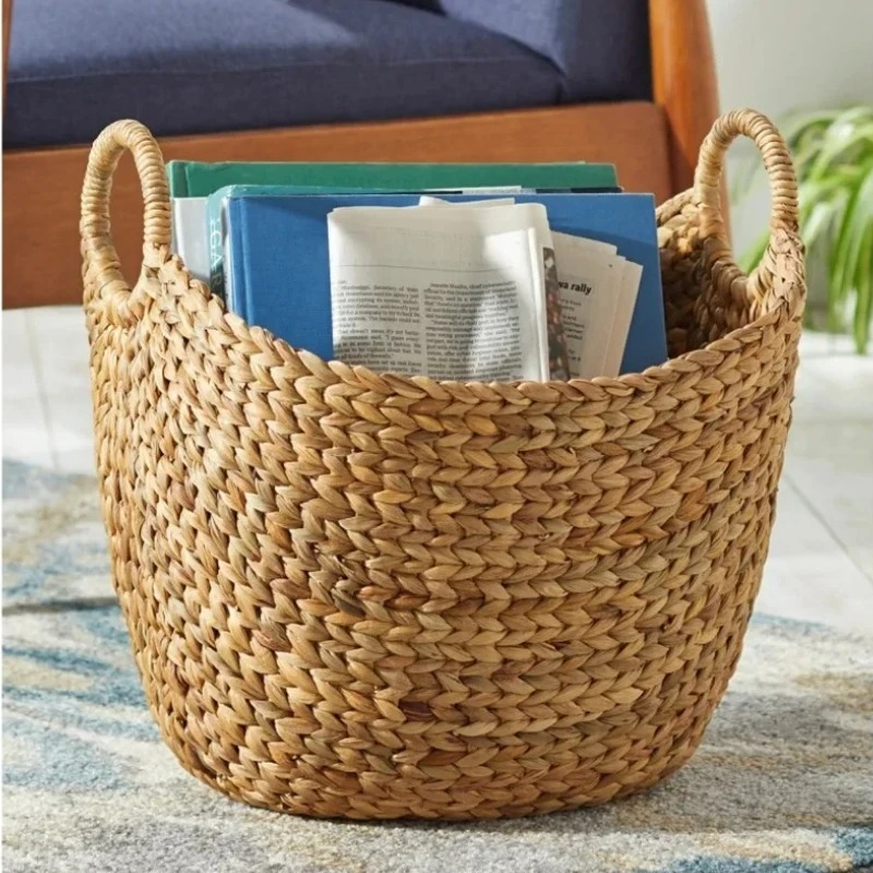

Natural Rattan Woven Dirty Clothes Bucket Multi Functional Clothes Basket Living Room Large Toy Storage Practical Home Supplies