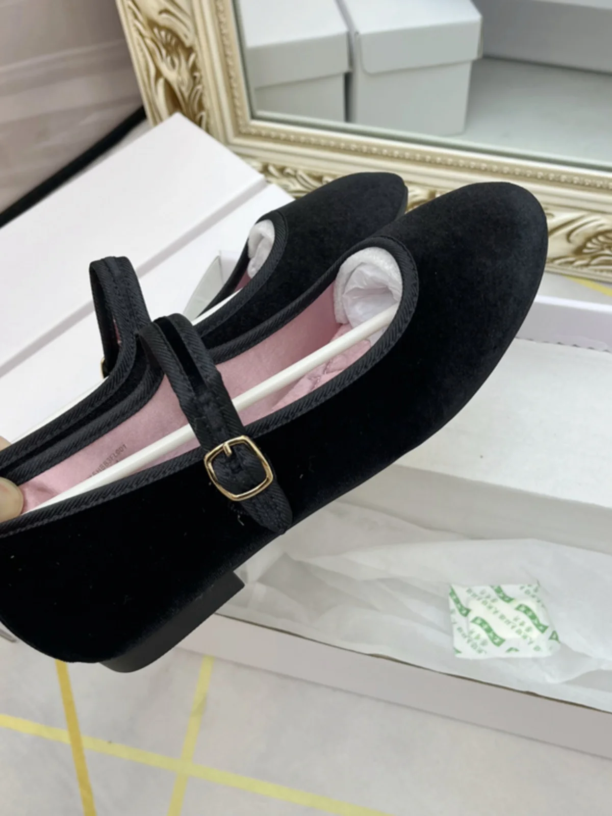 New Mary Jane Flat Women's Shoes Velvet Surface Lightweight round Head Color Block Student Shoes Spring Summer Autumn Winter