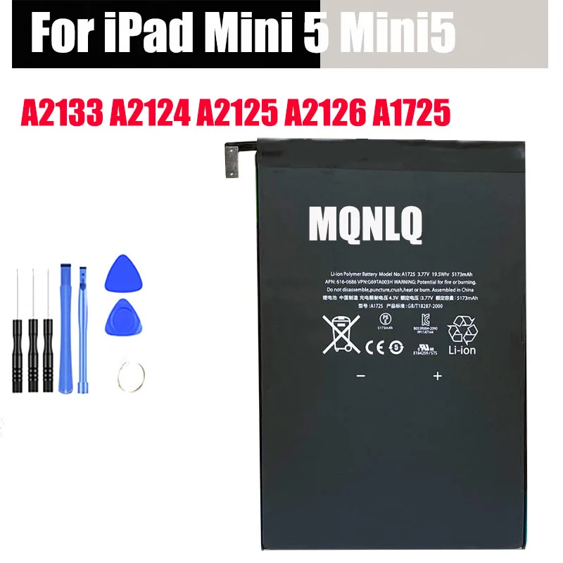 NEW Battery For iPad Mini 5 Mini5 A2133 A2124 A2125 A2126 A1725 Tablet Battery