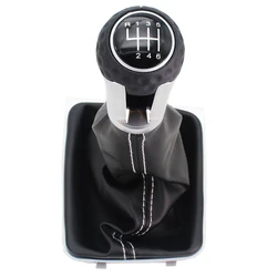 6 Speed Manual Stick Gear Shift Knob with PU Leather Boot For Golf 7 LHD 2013 2014 2015 2016 2017 GTI GTD