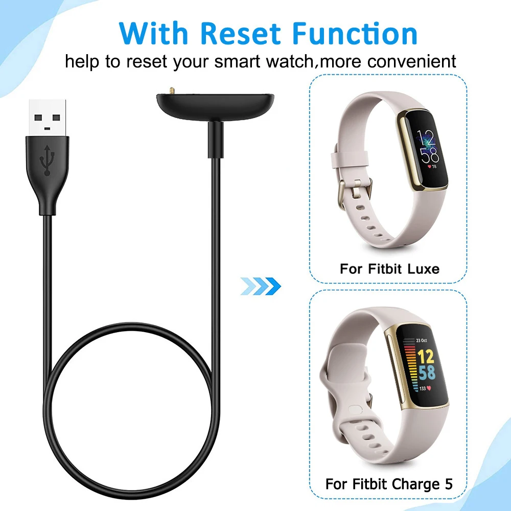 USB Magnetic Charger Cable Fitbit Charge 6 5/Fitbit Luxe Charging Dock Portable Adapter Fitbit Charge 6 Smart Watch Accessories