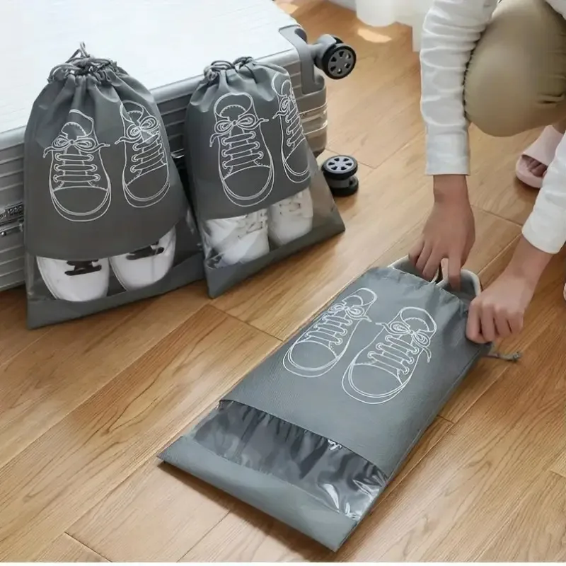 5/ 3Pcs Heavy Duty Clear Travel Storage Bags Zipper Luggage Organizer Shoe Protector Space Saving For Airplane Train Bus Car