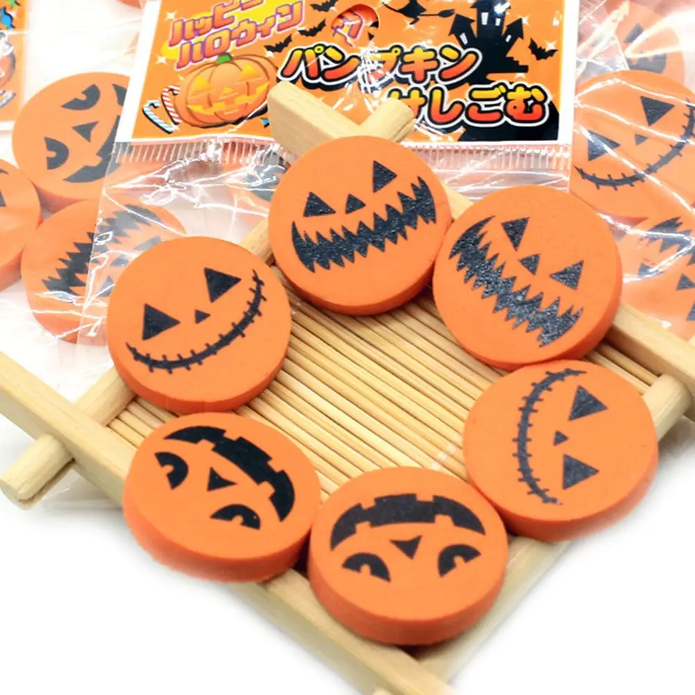 

Novelty Stationery Without leaving any trace Office School Halloween Eraser Pumpkin Eraser Correction Supplies Pencil Rubber