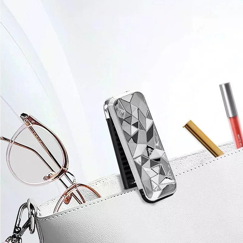 2 في 1 فرشاة شعر صغيرة قابلة للطي تدليك مشط تدليك الرأس مكافحة ساكنة المحمولة أمشاط الشعر مرآة وسادة هوائية تدليك فروة الرأس مشط #4