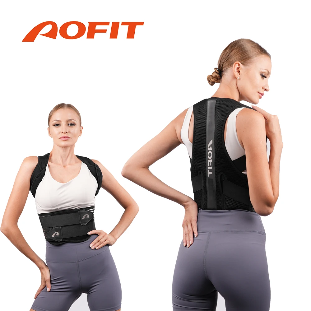 AOFIT-Corretor de Postura Ajustável para Homens e Mulheres, Prevenindo Proteção Coluna, Suporte para Ombro, Correção Traseira