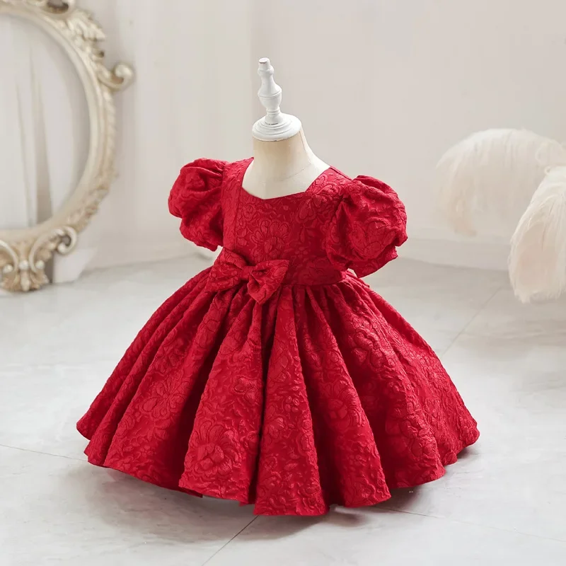 New Kid Performance Inspired Puff  Skirt Children Dress Party Lace Up Wedding Translucent Party Skirt Metallic Bat Dress Girl