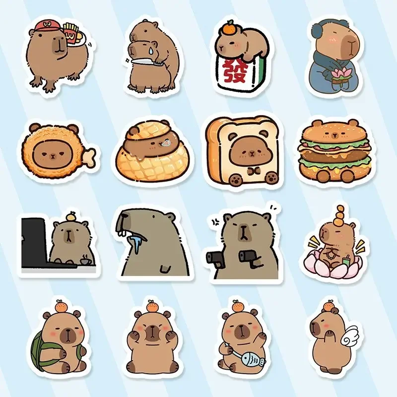 10/30/50pcs Cute Capibara Capybara Stickers  Handbook Stickers wall decorations living room