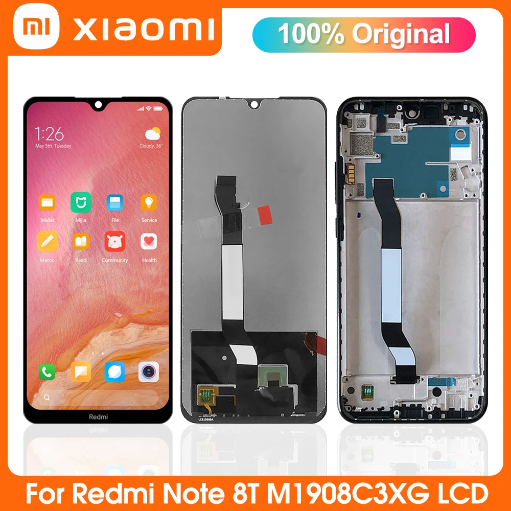 

ЖК-дисплей для Xiaomi Redmi Note 8T M1908C3XG, сенсорный экран с дигитайзером в сборе, замена для Note8T с рамкой, оригинал