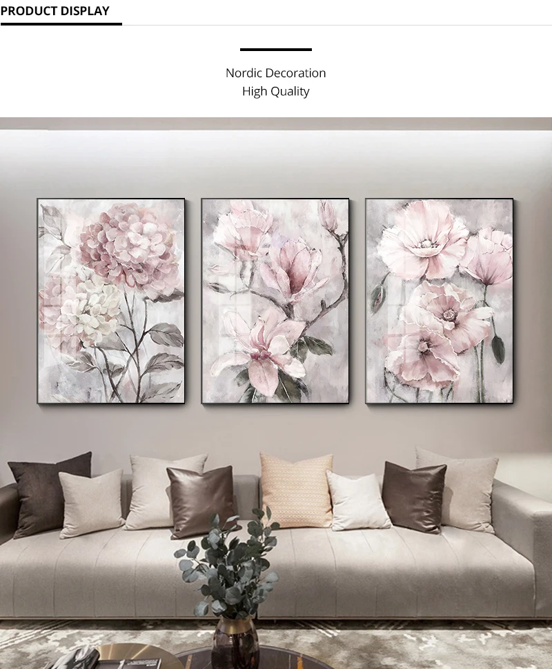 diy Fantasy Pink Flower 5D Diamond Painting Peony Stitch Cross 3D Diamond Embroidery Rhinestone Mosaic Triptych home Decor Art