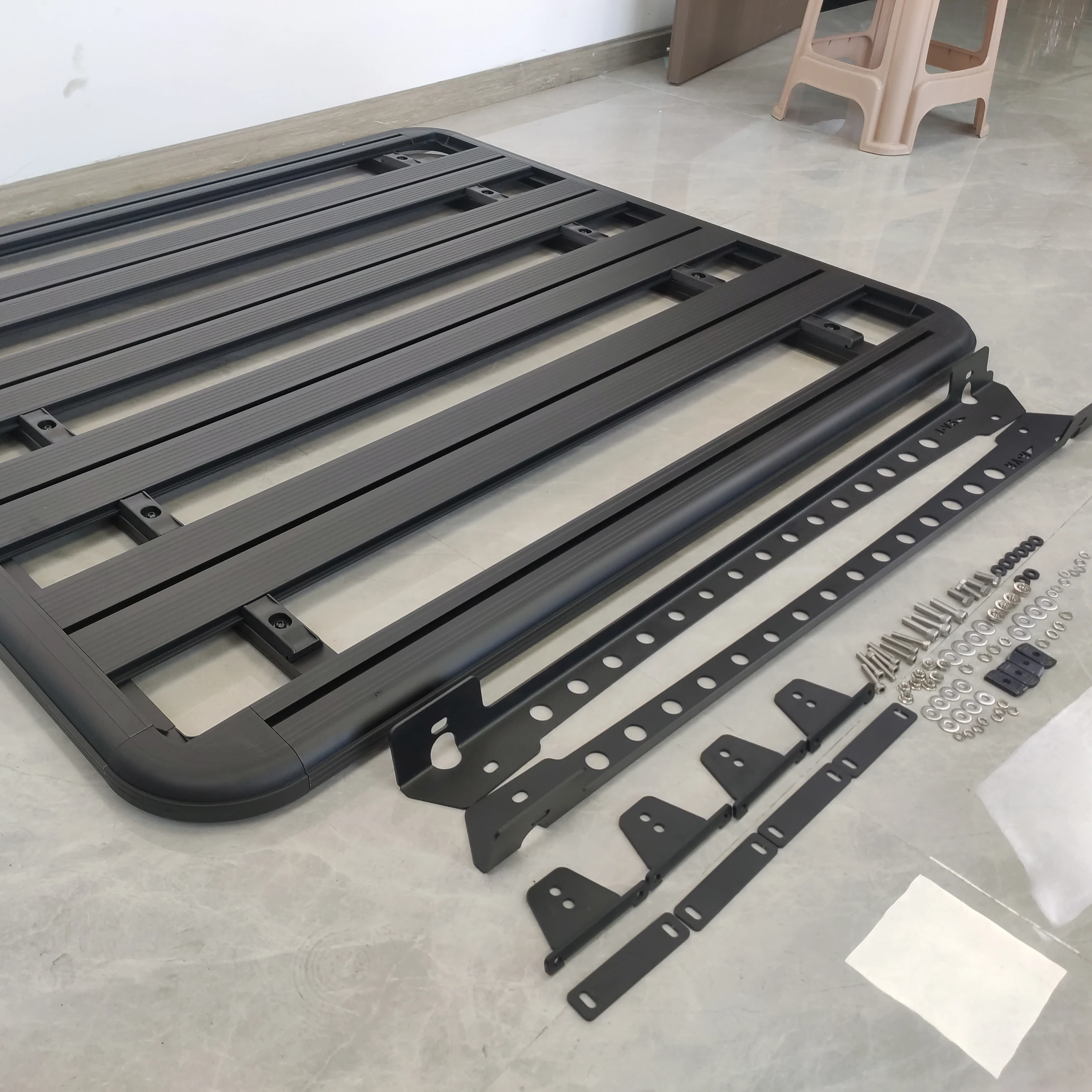 Car Roof Rack Platform Luggage Carrier Heavy Duty Black Aluminum Above 100kg Capacity for 4Runner Hilux FJ Cruiser Wrangler JK