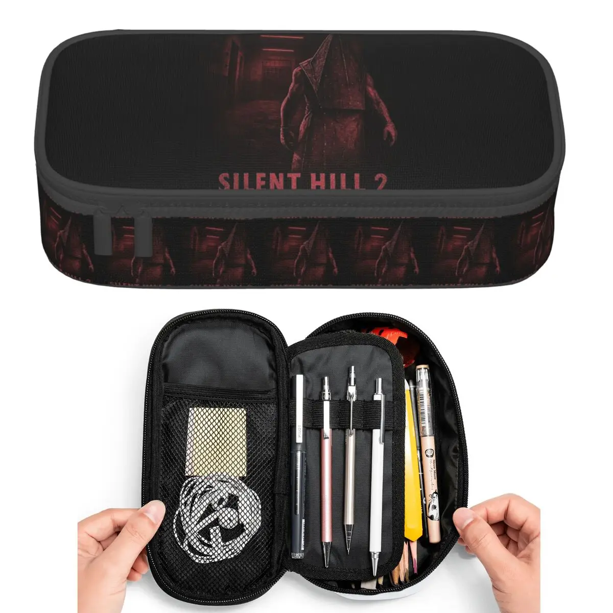Silent Hill F Hinako Horror Game Pencil Cases for Students Pen Box Pencil Bag Large Capacity Pencil Pouch Pen Holder