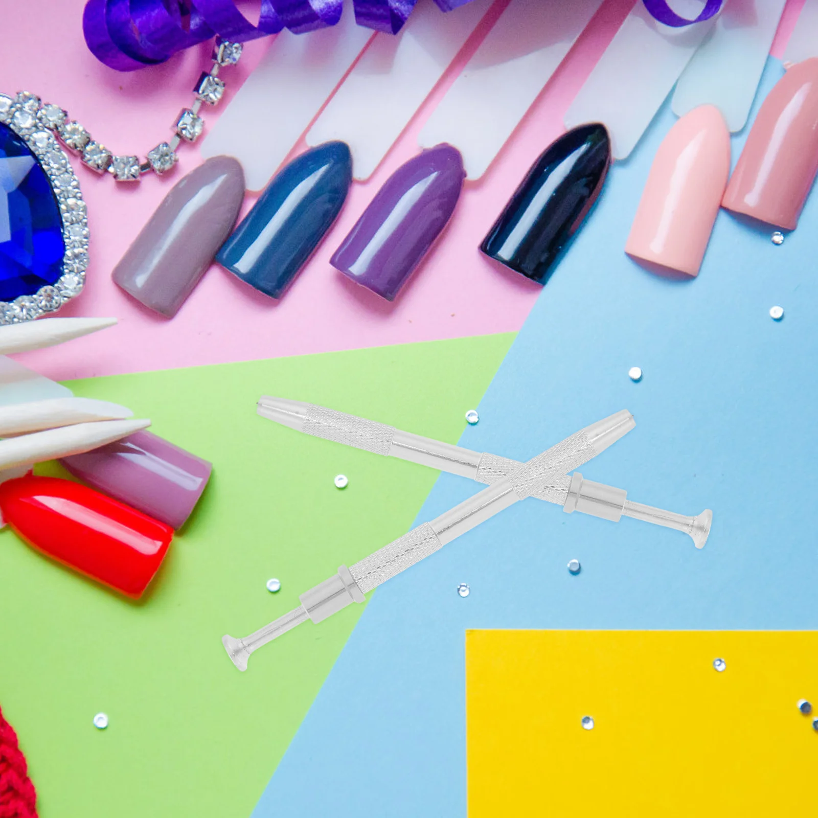 

2Pcs NailArtClip MetalSpongeGrabber ClawTool GemstoneBeads Electronics BlushGradient Accessories Durable NonSlip