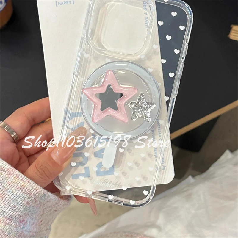 

Korean Cute Star Mirror Magnetic Holder Phone Griptok Grip Tok Phone Stand Support For iPhone For Magsafe Accessories Smart Tok