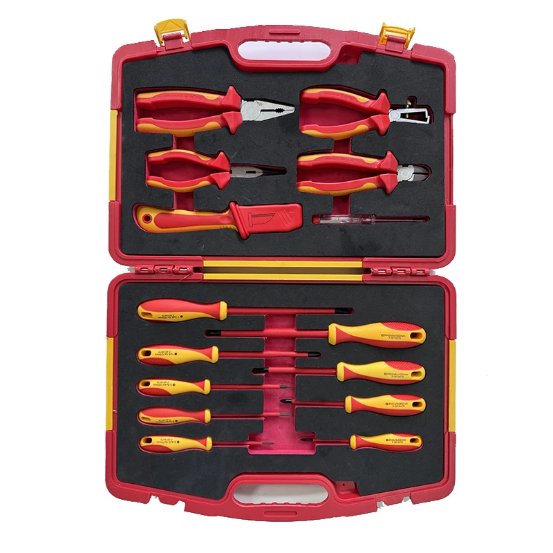 Portable 15pcs High Voltage Insulated Hand Tools, compact practical set for new energy vehicle daily maintenance