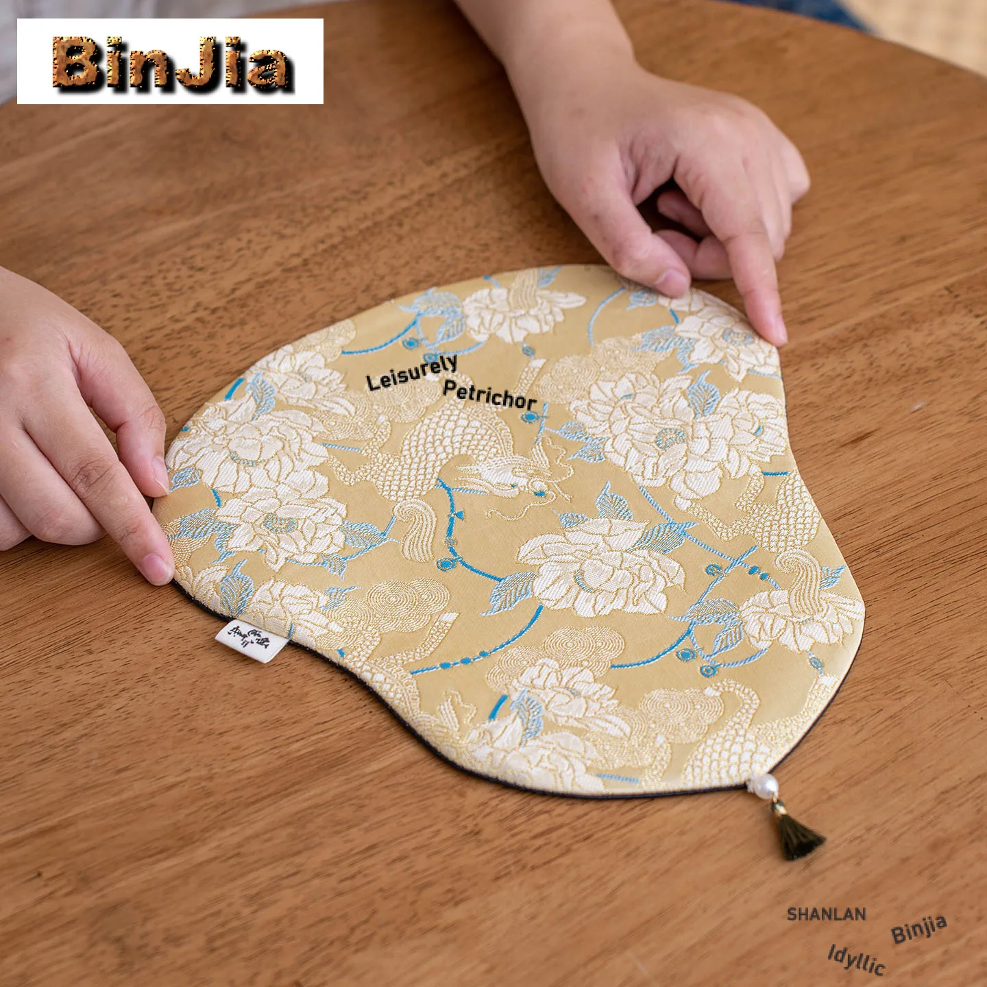 Brocade Gourd Double-sided Tea Table Mats Handmade Tea Tray Napkin Cloth Drink Coaster Dinner Table Cloth Mat Tea Ceremony Craft
