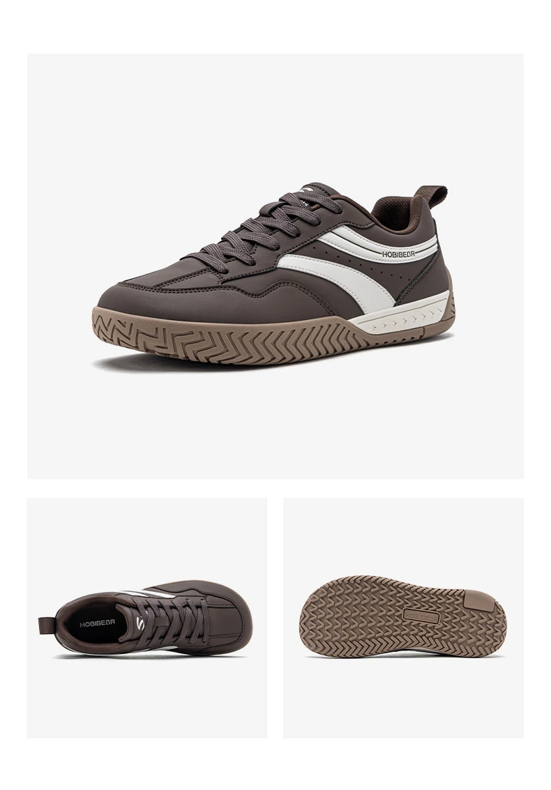 HOBIBEAR Sneakers mit breiter Zehenbox, Unisex, Kunstleder, Walkingschuhe, Retro, bequem, leicht, rutschfest, Schnürschuhe – Detail 17