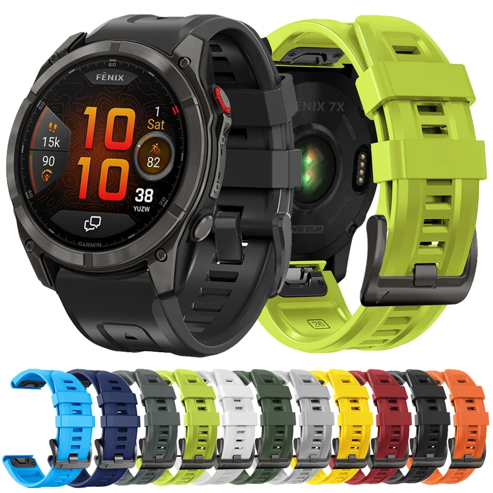 QuickFit 22 mm 26 mm Armband für Garmin Fenix 8 Pro Silikonband für Garmin Fenix 7 7X 6X 5X 5Plus Tactix8 7 Pro Armband