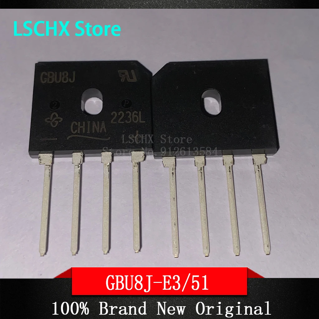 

10pcs/lot GBU8J GBU8J-E3/51 8A600V ZIP-4 Voltage :600V Current :8A rectifier bridge