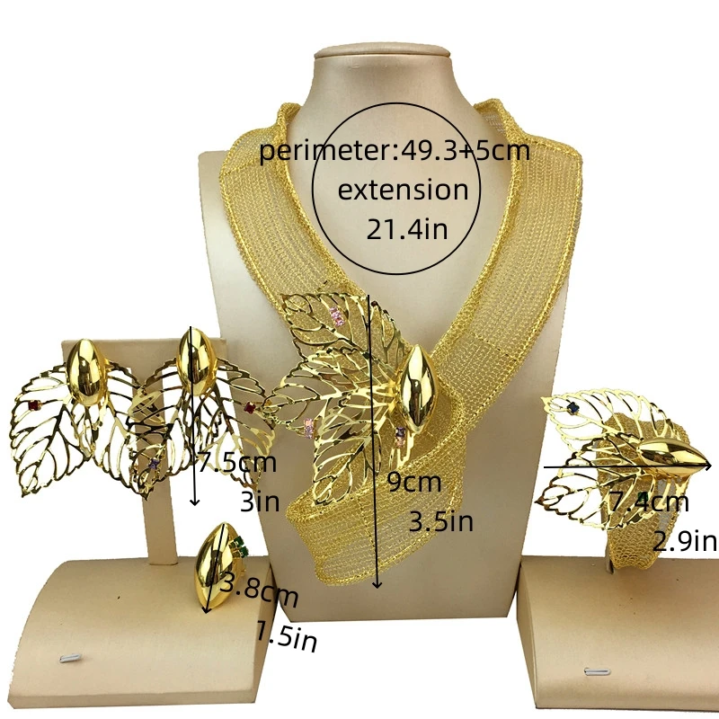 Ultimi set di gioielli brasiliani con collana unica per gioielli da sposa per feste da donna FHK18386