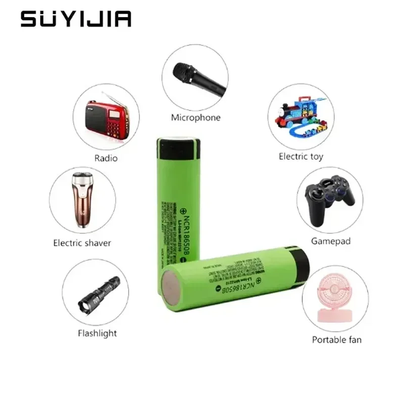 NCR18650 3400mAh 18650 Battery 3.7V 34B Ncr18650b Lithium Rechargeable Batteries for Toy Microphone Screwdriver Flashlight Cells