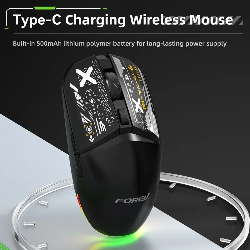 Transparent Silent Mouse Wireless Charging Dual Mode RGB Ergonomic Bluetooth Office Mouse for Home Work and Study