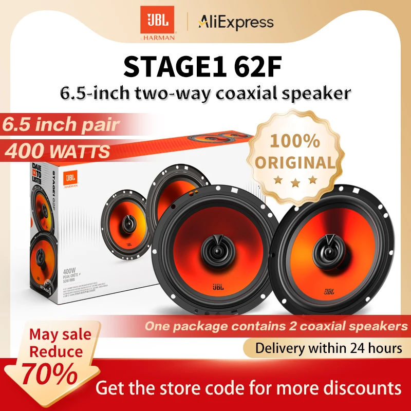 JBL Car-Audio-Lautsprecher 6,5-Zoll-HIFI-Sound-Effekt 400 W Vollband-Reichweite Autolautsprecher Höhen Mitteltöner Subwoofer Stereolautsprecher