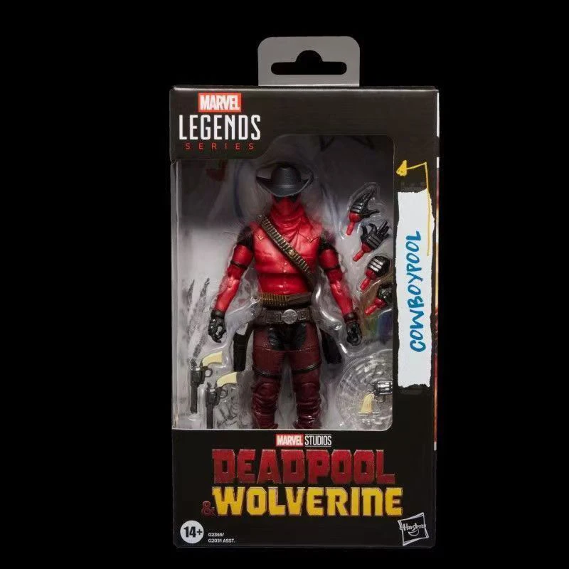 

Marvel Legends Series Cowboy Deadpool 6 Inch Action Figure Movie Version Statue Model Collectible Toy with Accessories Fans Gift