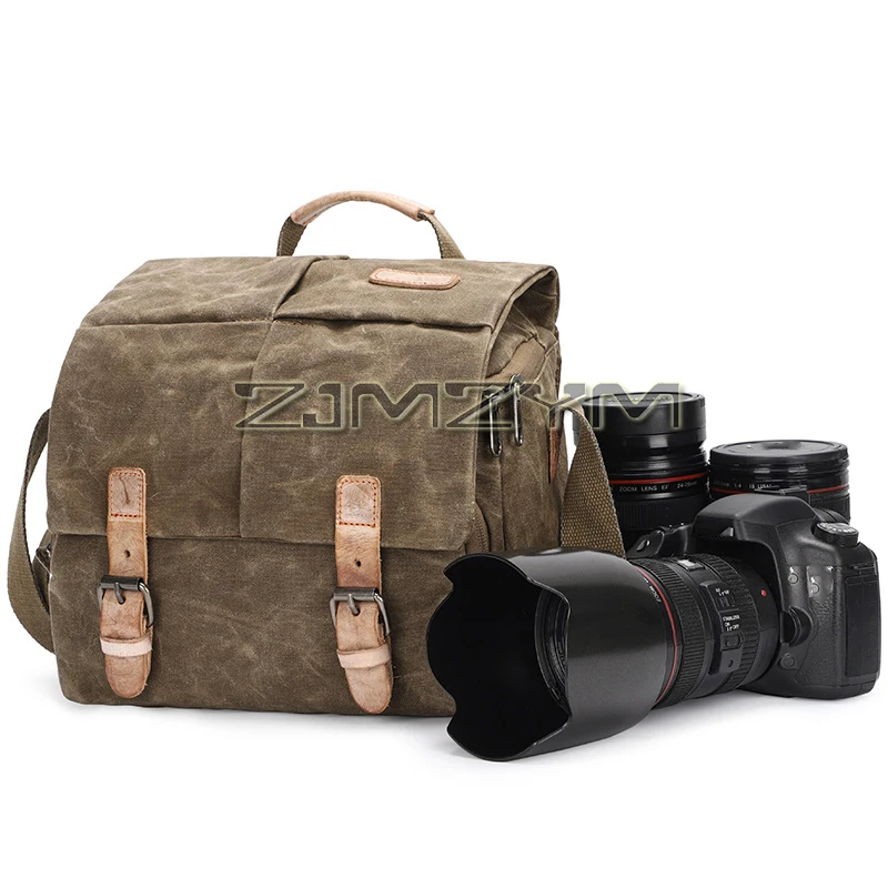 Waterproof Canvas SLR Bag Wear-resistant Large Capacity Multifunctional Digital Camera Single Shoulder Bag