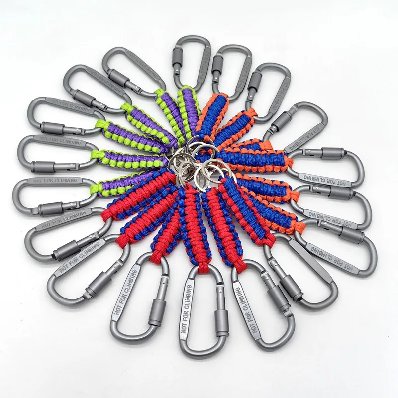 

Outdoor Umbrella Rope Keychain Hiking Buckle Survival Keychain Hiking Camping Handmade Weaving