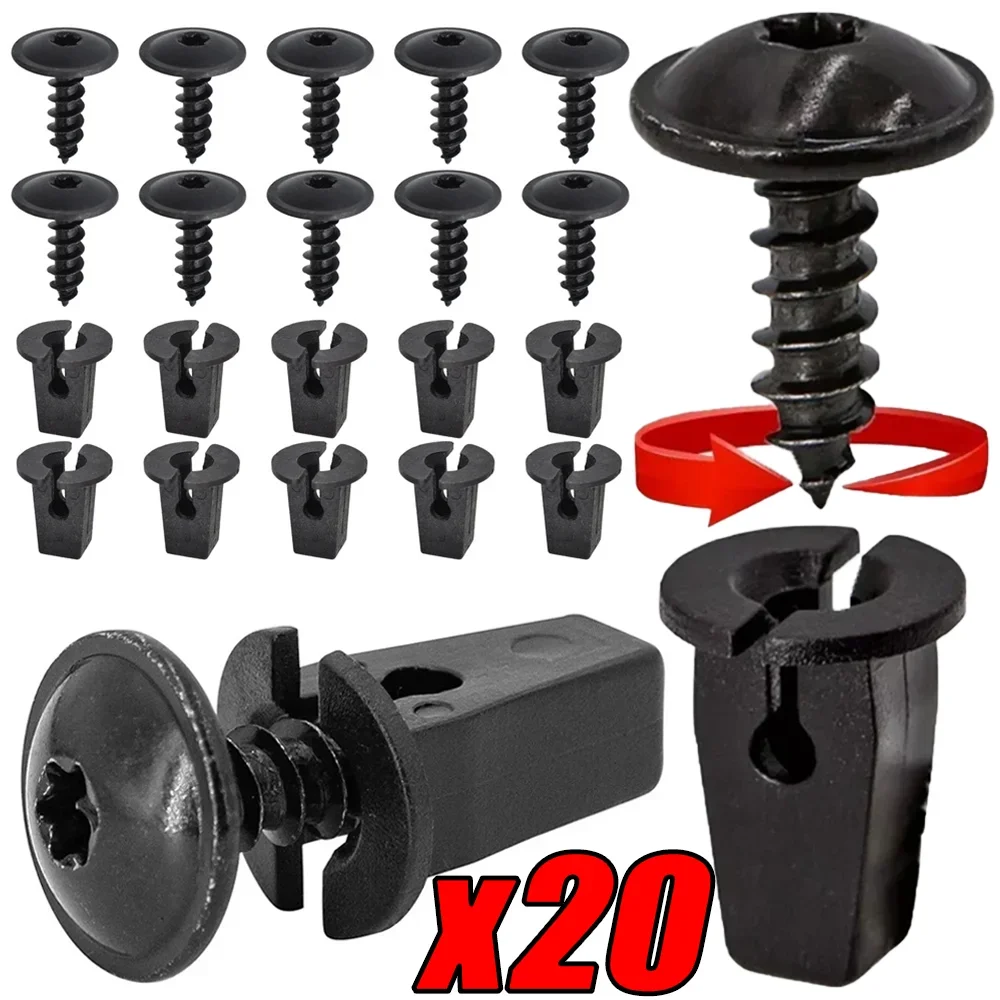 20Pcs Torx Self Tapping Screws For VW Bumper Arch Mud Flaps Splash Guards Undertray Trim Fixing Bolt Fastener Clips Car