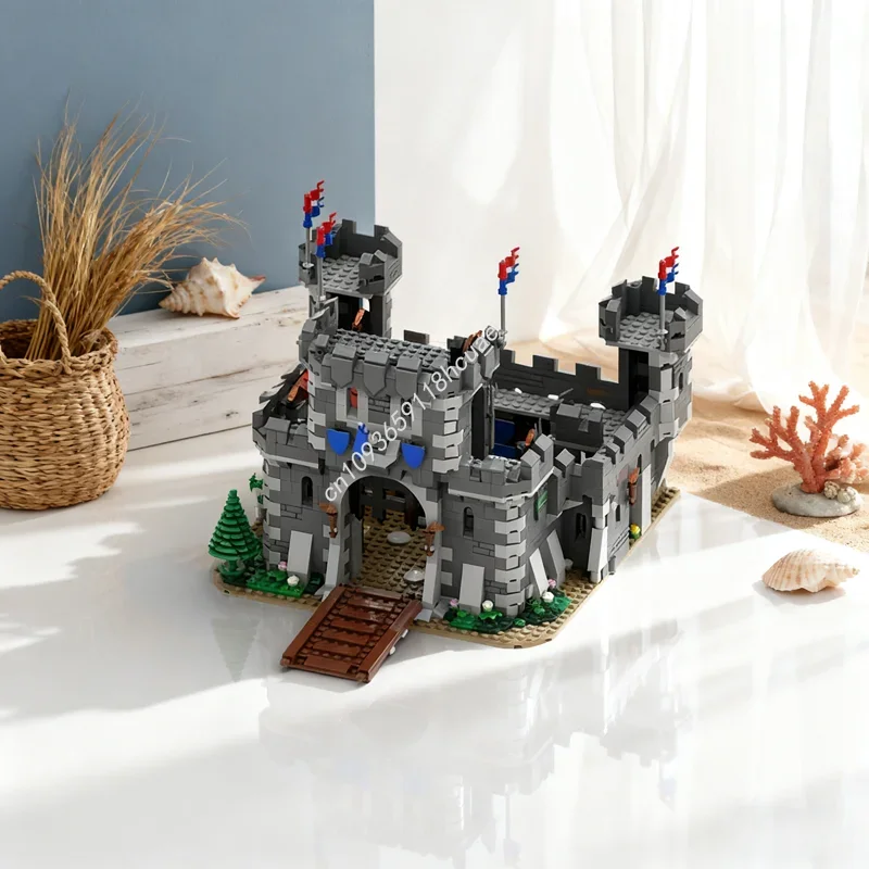 1527 Uds. MOC Castillo monarca negro Remake modelo de caballeros construcción regalos de navidad bloques de juguete ensamblar ladrillo DIY cumpleaños para niños