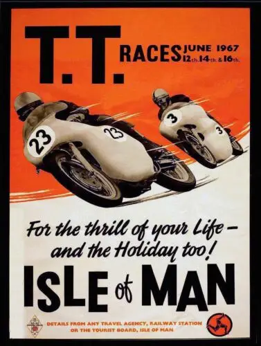 TT Races June 1967, Retro metal wall sign/plaque / man cave / motorbike/ racing