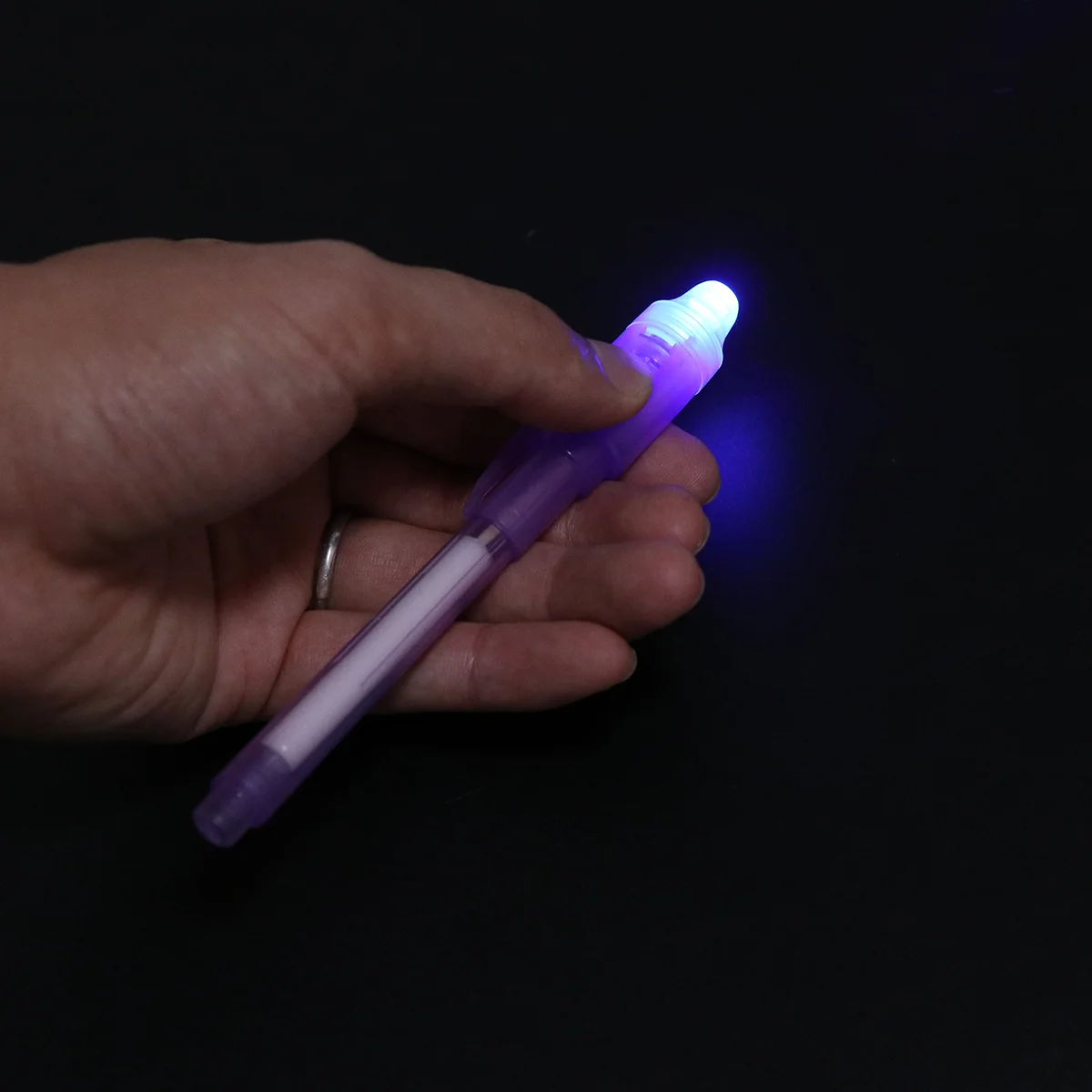 7pcs Creative Stationery LED Highlighter Pen 2 In 1 UV Black Light School Office Drawing Invisible Ink Pen