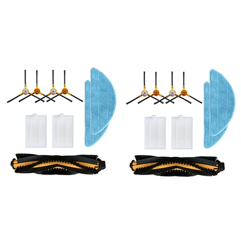 2Set For ABIR X5 X6 X8 Robot Vacuum Cleaner Main Roller Brush Side Brush Filter Mop Cloth Hepa Filter Spare Parts