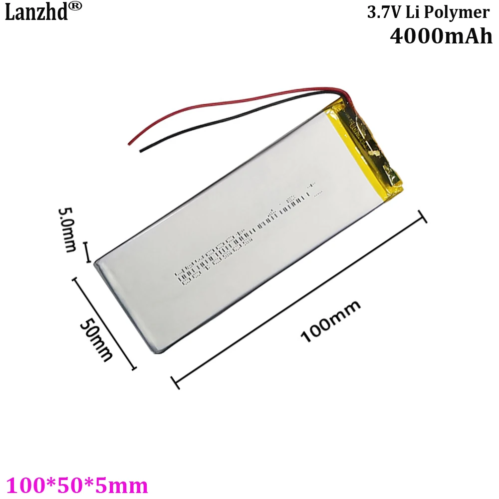 3.7V 4000mAh Rechargeable Lithium Polymer Battery for Game Console Lamp Digital Humidifier Electric Toothbrush 5050100
