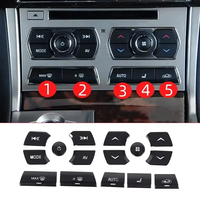 For Jaguar XF 2012-2015 Aluminium Car Central Control Air Conditioning Multimedia Button Cover Sticker Interior Accessories image 3