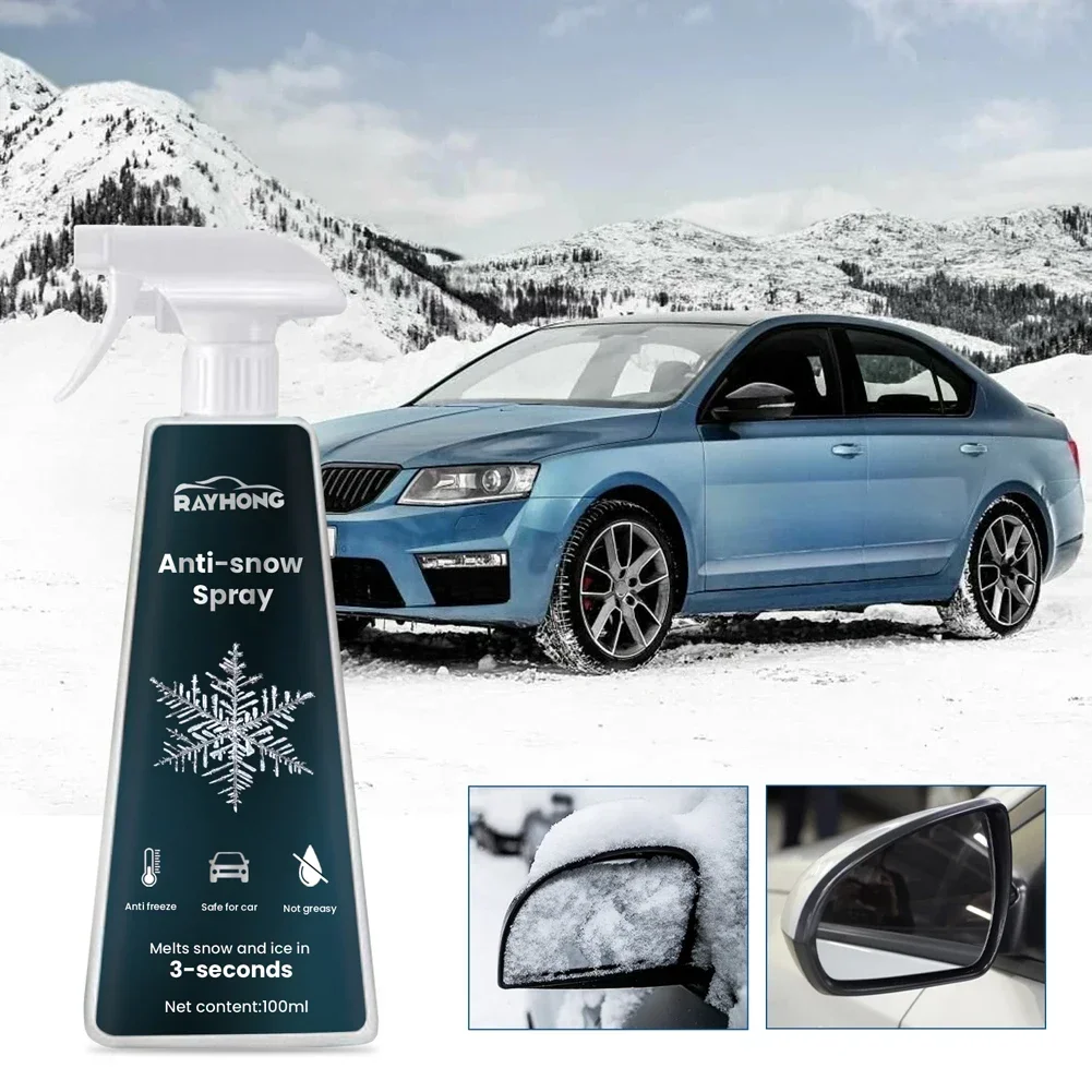 Car Window Cleaner Road Anti Slip Snow Melting Defrost Liquid Instantly Melts Ice Fast Ice Melting Spray Winter Vehicle Supplies