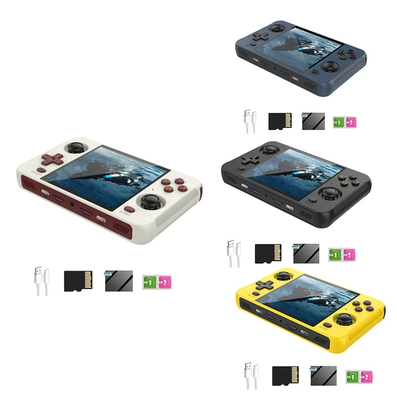 Console de videogame retrô r40s, 16gb + 128gb, wi-fi + bt linux, suporte para gba gbc psp ps1 n64 dc nds, simulador de arcade