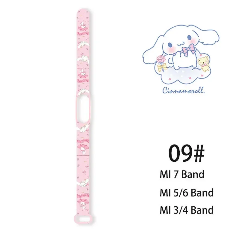 Sanrio Cinnamoroll Silicone Strap for Xiaomi Mi Band 7 6 3 5 4 Cute Anime Wristband Replacement Bracelet for Mi Band Accessories