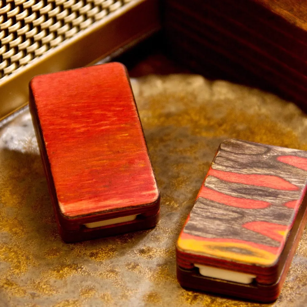 Nine Hands EDC Techwood Dingding Genesis Edition Wooden Dense Ratchet Push-Action Fingertip Slider