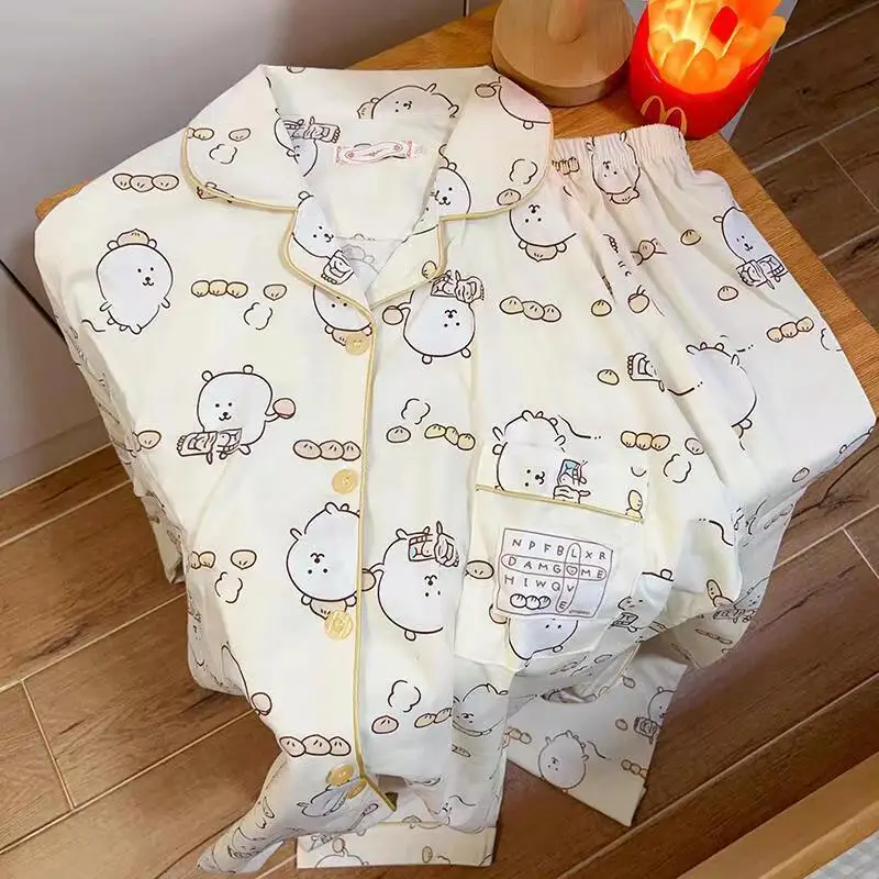 Self-deprecating Bear Nagano Bear Pajamas Spring and Autumn Long-sleeved Trousers 2024 New Cartoon Cute Home Clothes Suit