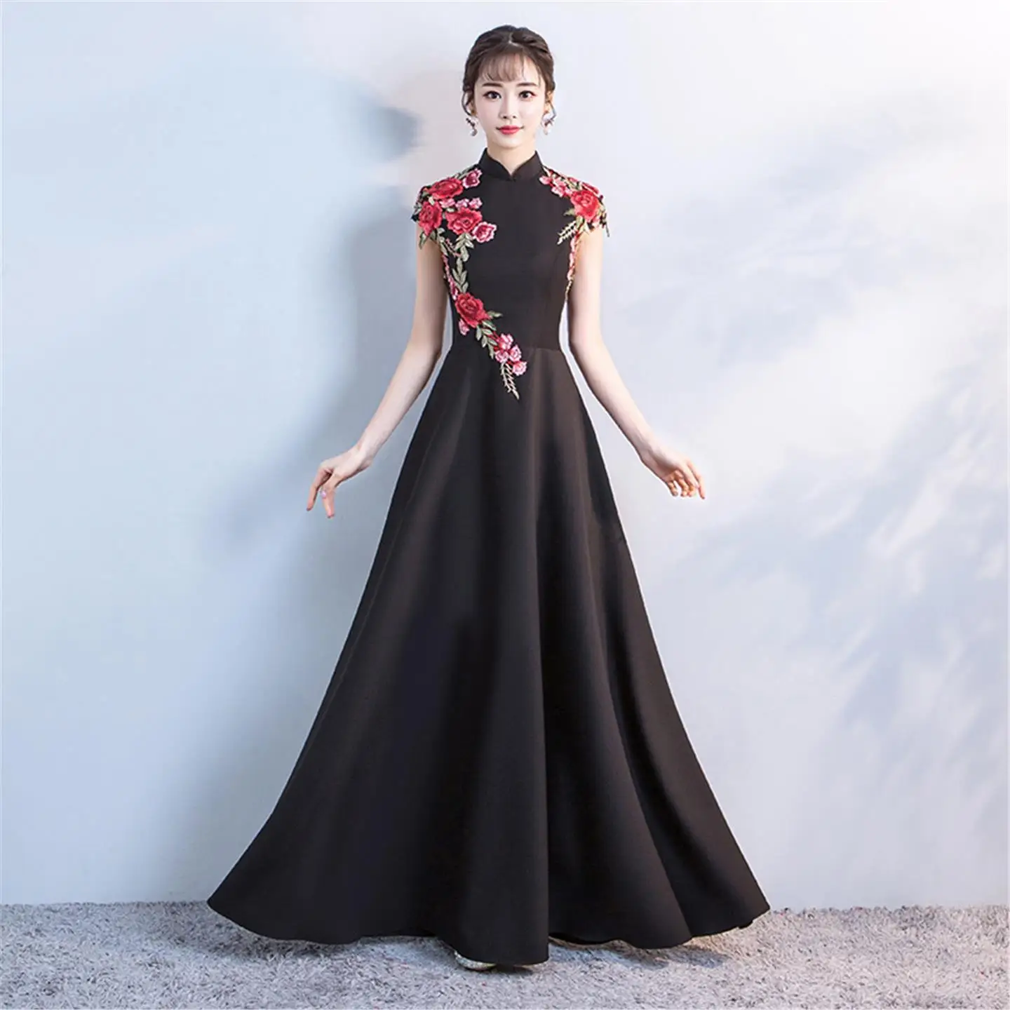 Ele européen Sle jupe longue Performance Costume femme Faion ow hôte recitation Performance Chœur Ensemble Dr