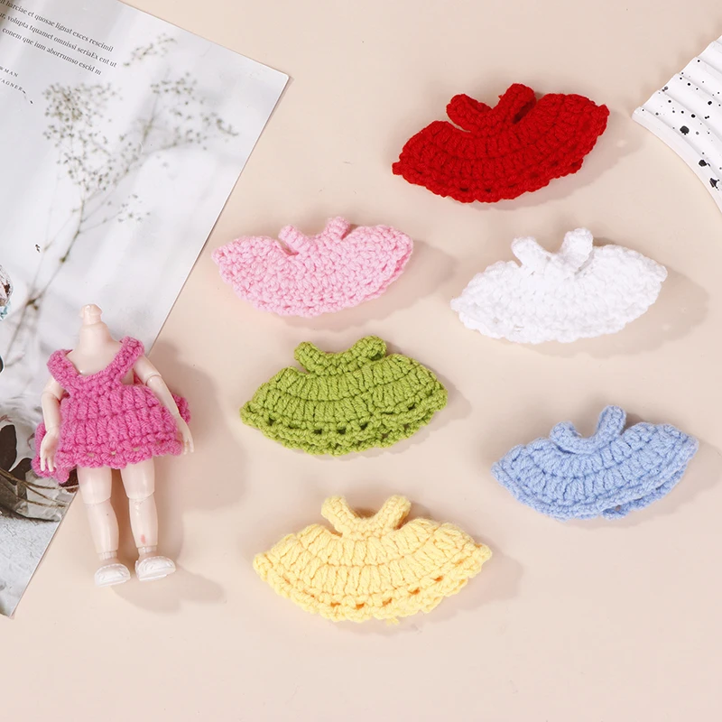 Doll Mini Knitting Dress Doll Clothes Decoration For Dolls DIY Dress Up Accessories Kid Pretend Play Toys