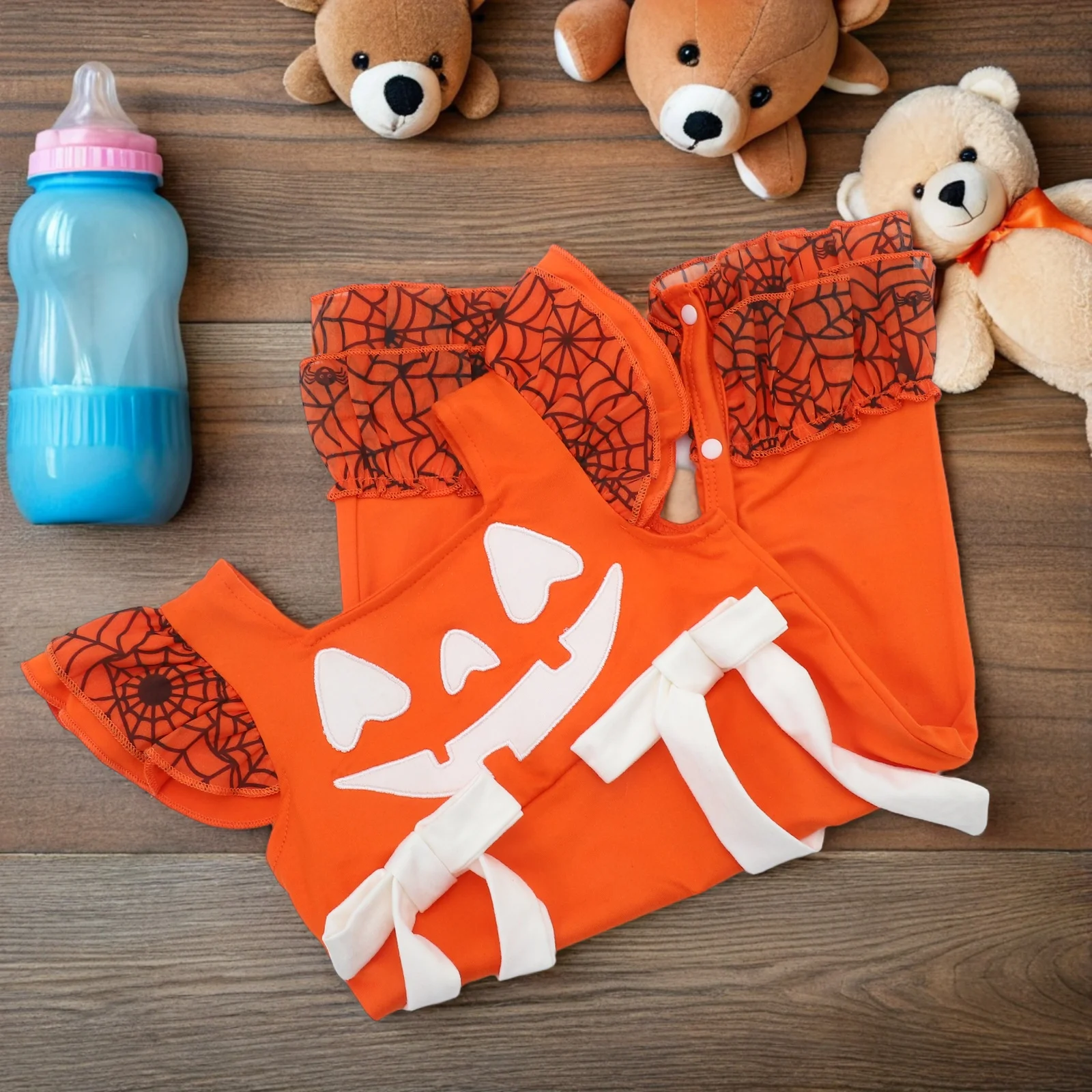 

Halloween Jumpsuit Pumpkin Romper Baby Overalls Costume Babygirl Newborn Clothes