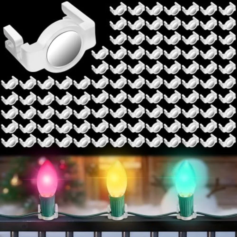 

PCS Magnetic Christmas Light Clips Compatible with C7 C9 SocketsMagnetic Holiday Lighting Sockets Hang Hooks Gutter Shingle Lig