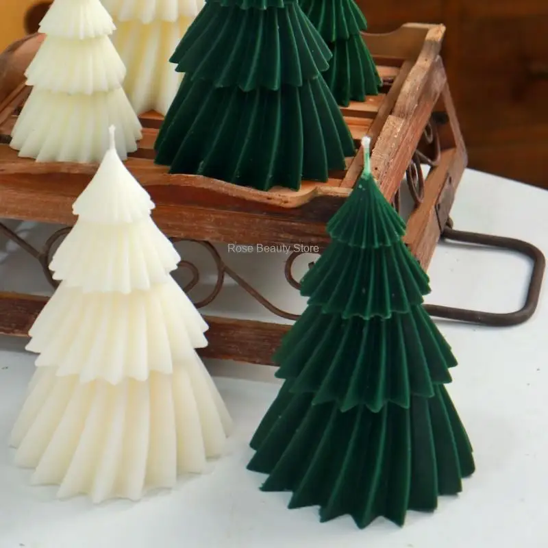 1/2 Stück Weihnachtsbaum-Kerzenform aus Silikon DIY Weihnachtskerzen-Herstellungsset Handgemachte Seife Gips Harz Backzubehör Feiertagsgeschenk