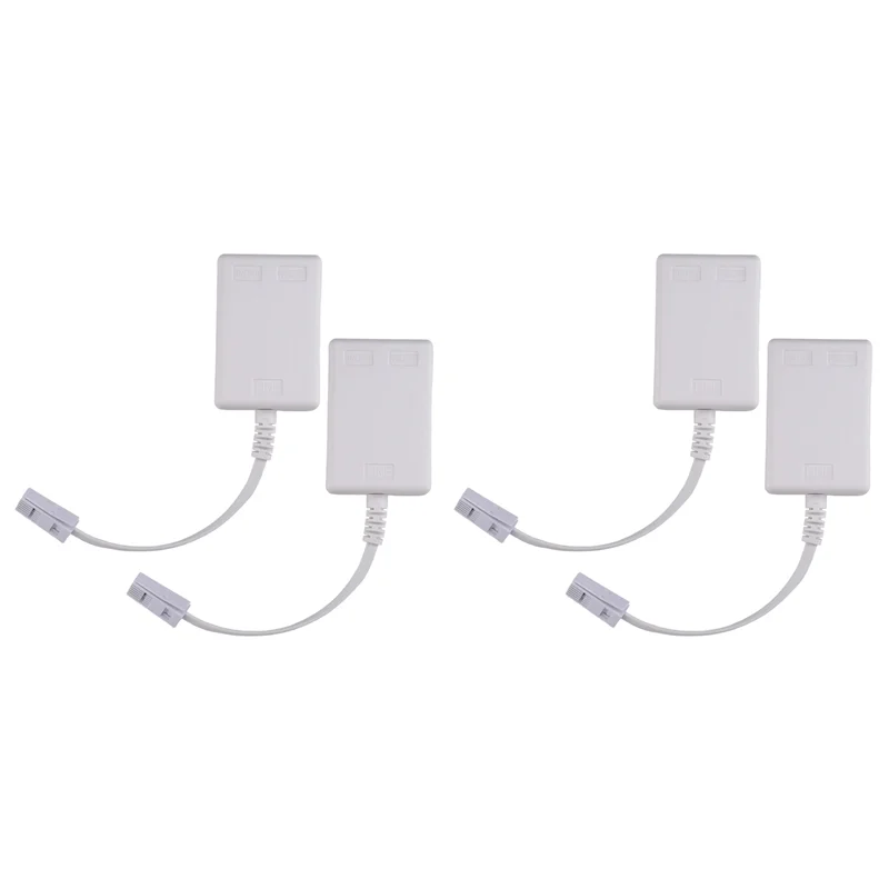 GO-BT Plug To ADSL RJ11 Broadband Internet Microfilter Splitter 4 Pack, BT Male To BT & RJ11 Female For Landline Modem