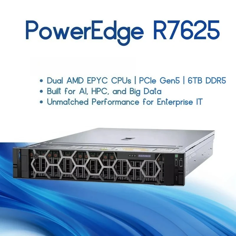 新GPU最適化搭載PowerEdge R7625 AMD EPYC PCIe Gen5 DDR5メモリ NVMe SAS SATAドライブ搭載エンタープライズサーバー R7625