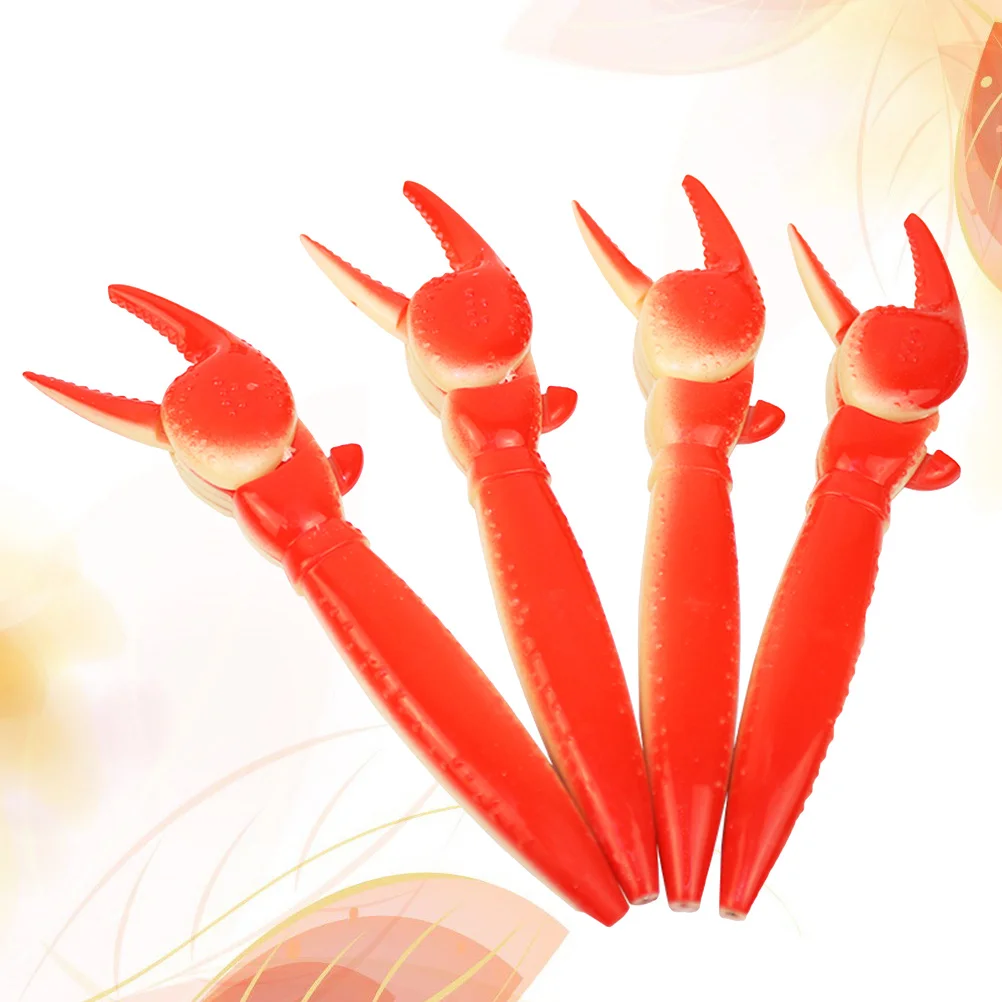 

4pcs Plastic Ball-Point Pens Creative Lobster Paw Ball-Point Pen for Home Store School Stationery Supply