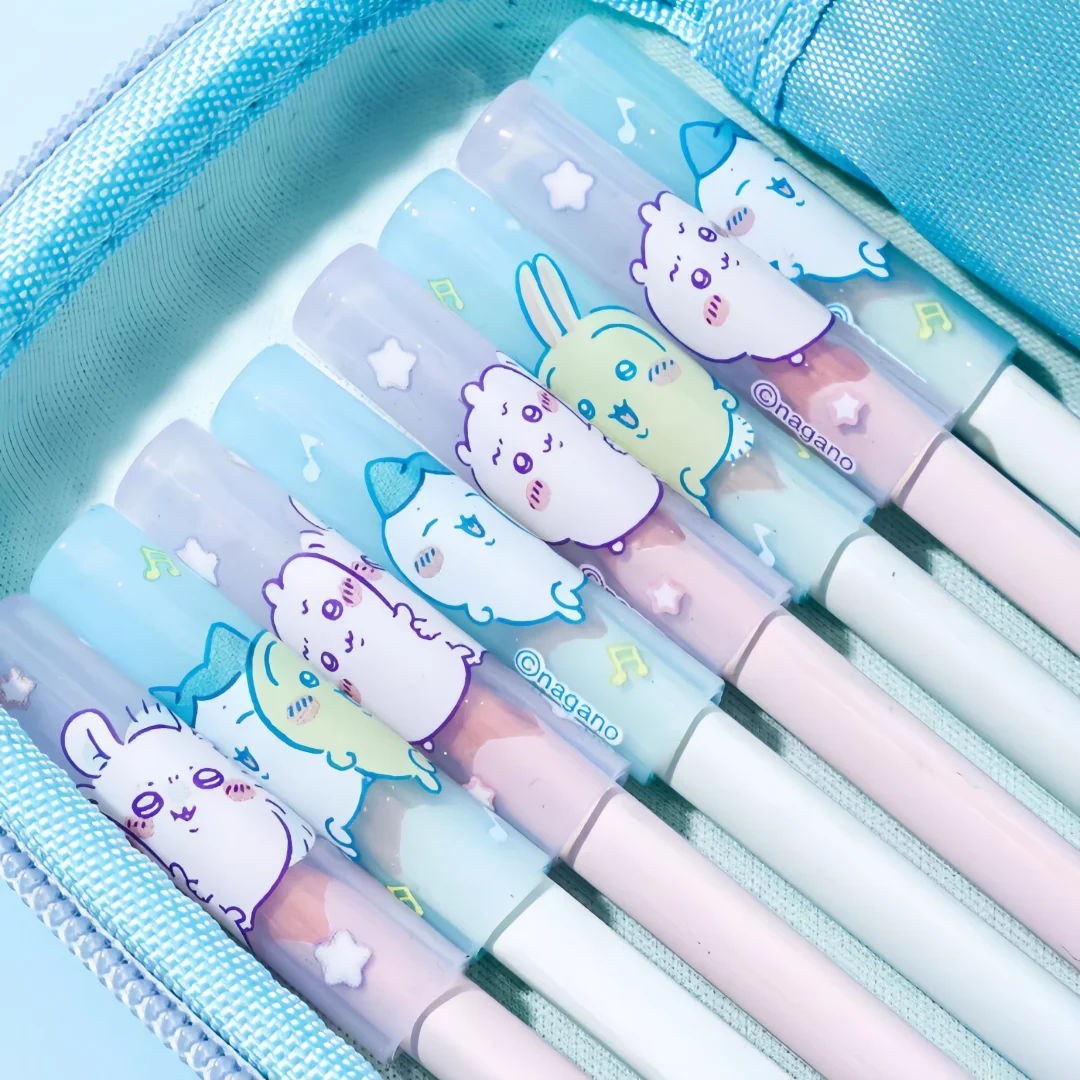 4Pc Chiikawa Pencil Protective Caps, 4-Pack Cartoon Pencil Covers, Pencil Extenders for Elementary School Students, Anti-Puncture Protective Pen Caps